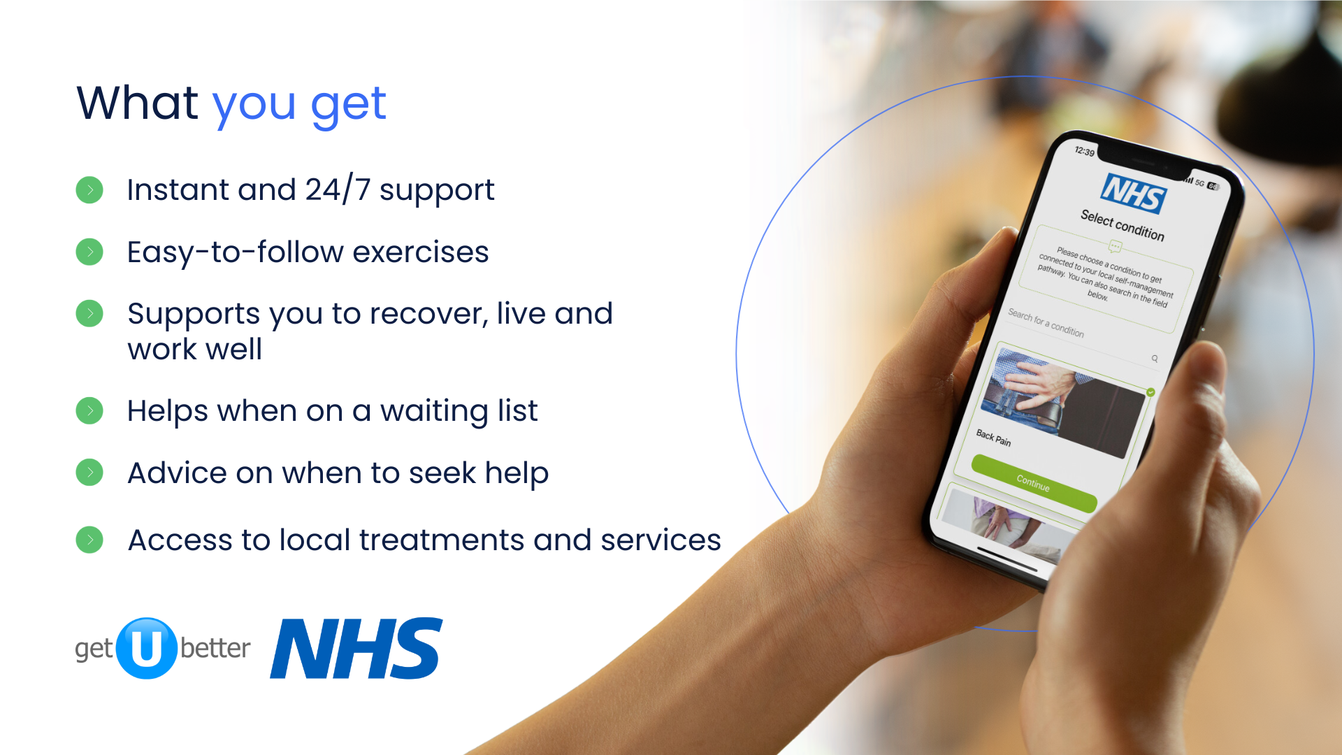 What you get: Instant and 24/7 support, Easy-to-follow exercises, supports you to recover, live and work well, helps when on a waiting list, advice on when to seek help, access to local treatments and sevices.